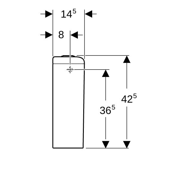 Geberit iCon AP-SPK aufgesetzt, eckig 2-M-Sp., Wasseranschl. seitl., weiß Tect