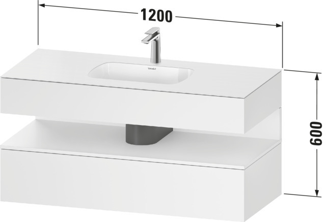 Duravit QA EWT m.Kons-WTU,1200x550x600mm,Az:1 Ni-Bel,Weiß Supermatt,Ni:Taupe Matt,Dek