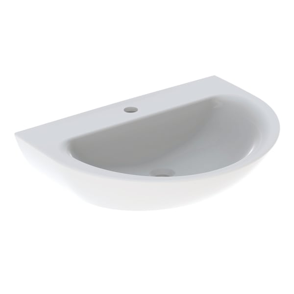Geberit Renova Waschtisch, 70x52cm m. Hl. mittig, o. Ül., weiß, KeraTect