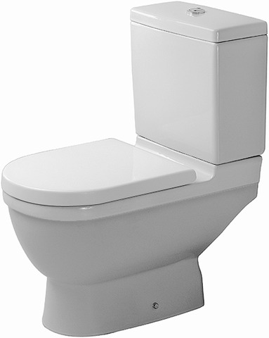 DU Stand-WC Kombi Starck 3 655 mm Tiefspüler, f.SPK, Abg.senkr., weiß
