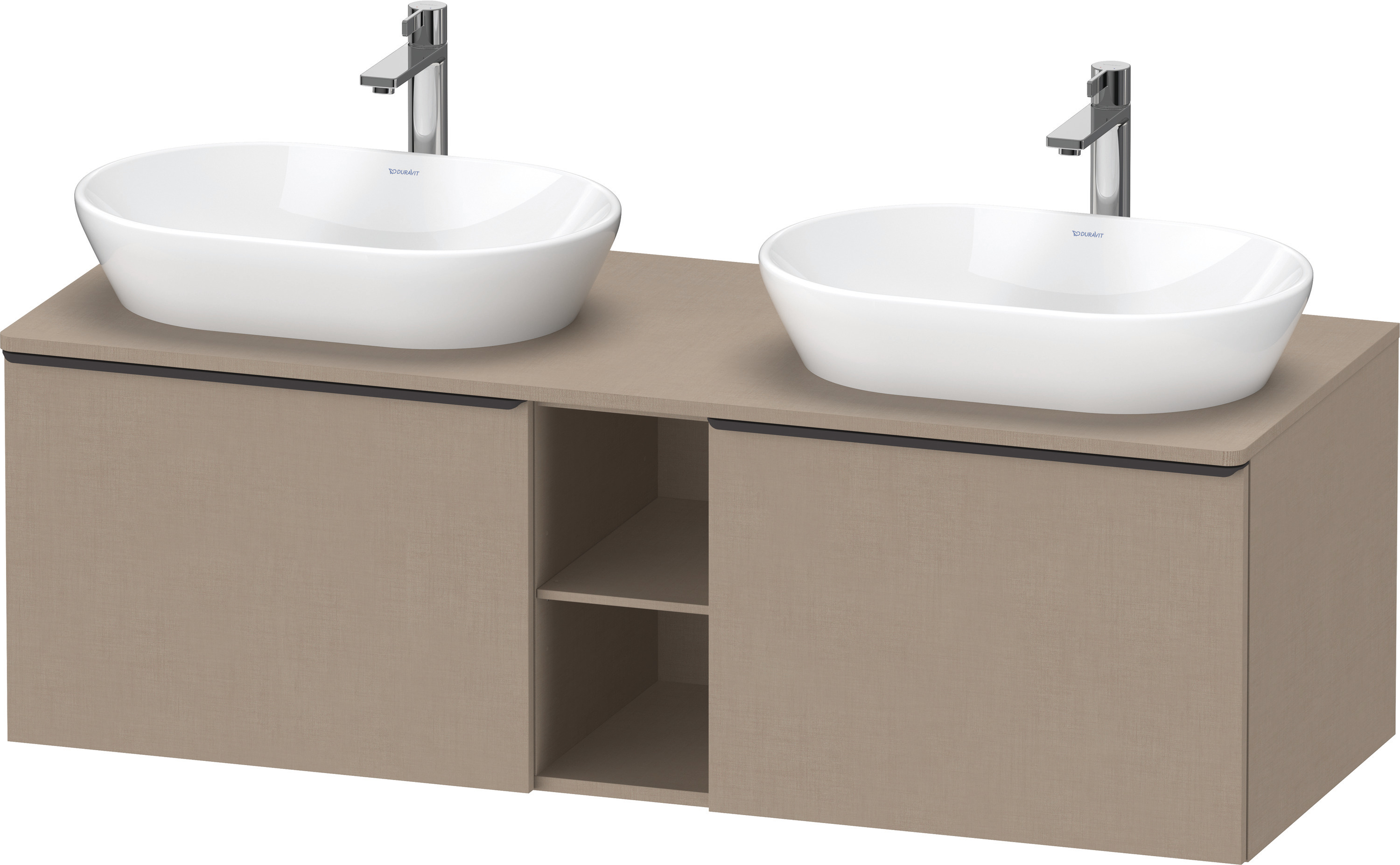 Duravit D-Neo,Kons-WTU,B,AZ:2,Fä:2,Gr:D.Schw. 1400x550x459mm,Wdh, Leinen Matt, Dekor
