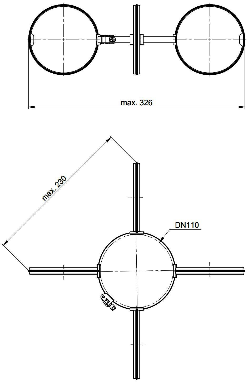 MHG Abstandhalter DN 110 4 Stck., für Abgasleitung Atec