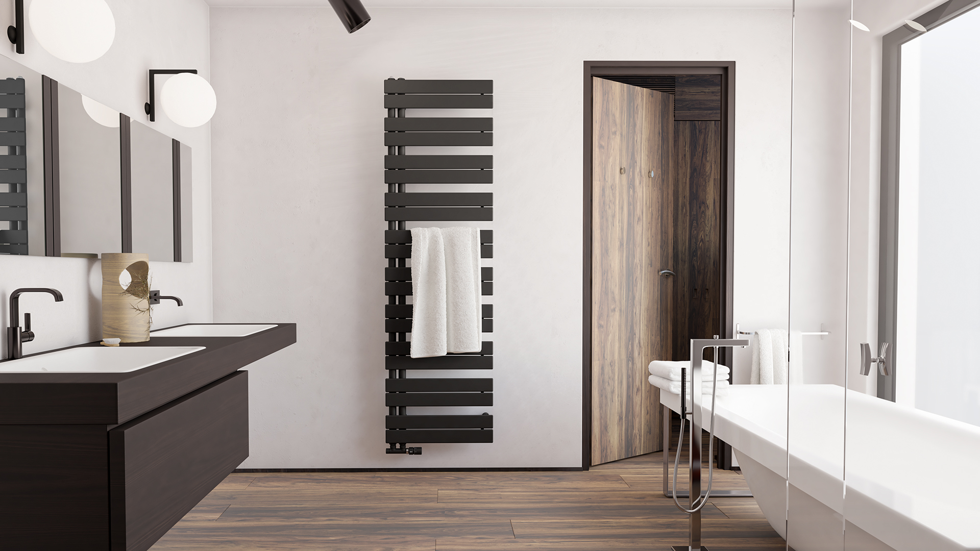 Zehnder Design-HK Roda Duo ROI-180-060 1864x67x550, Black Quar.