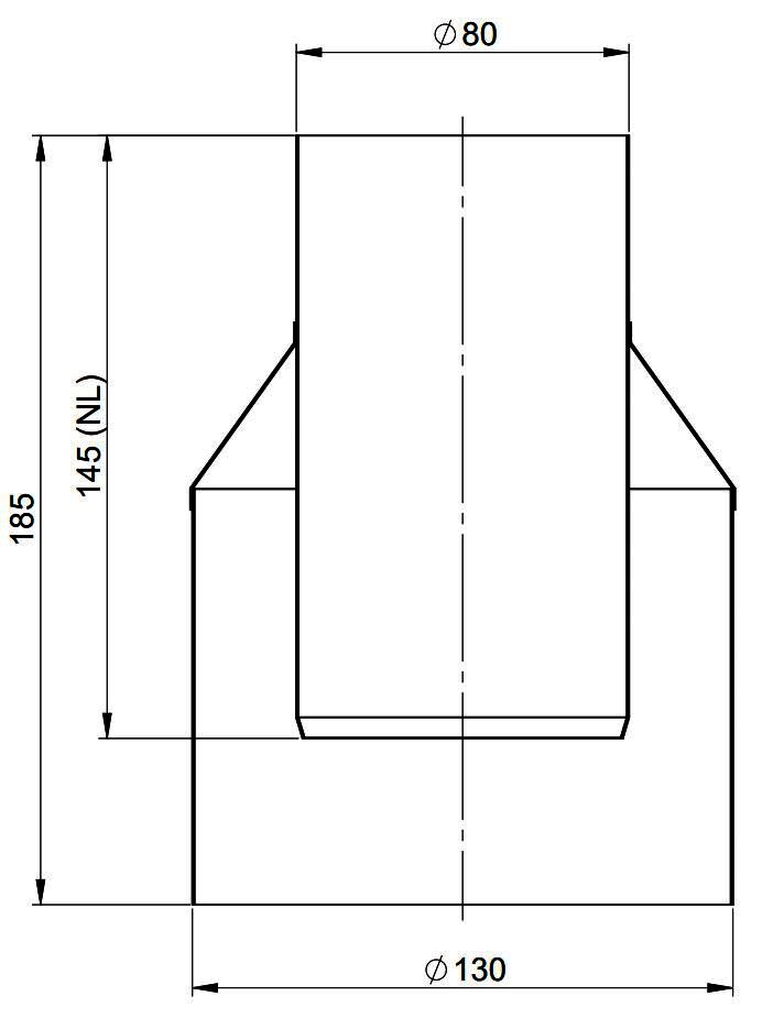 MHG Mündungsabschluss DN 80/125 WhP, weiß