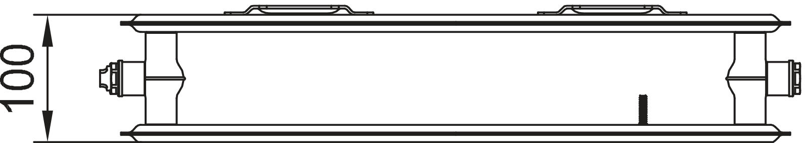 Kermi x2 Profil-K Hyg T20 300x100x600 QN349, RAL9016, 10bar, o.Abd, BK