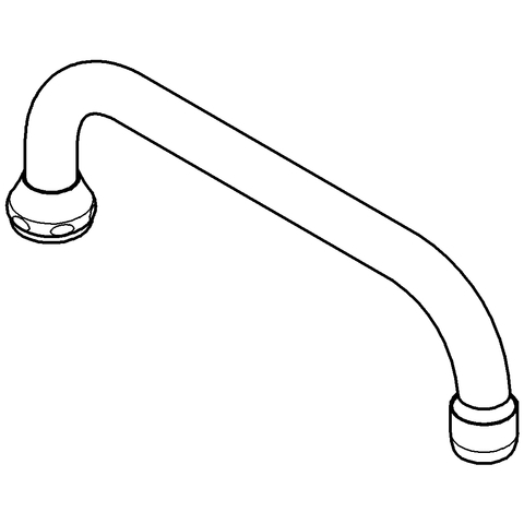 GROHE U-Auslauf 13034 Ausladung 301mm für Küchen-Wandbatterien, 1/2'' chrom