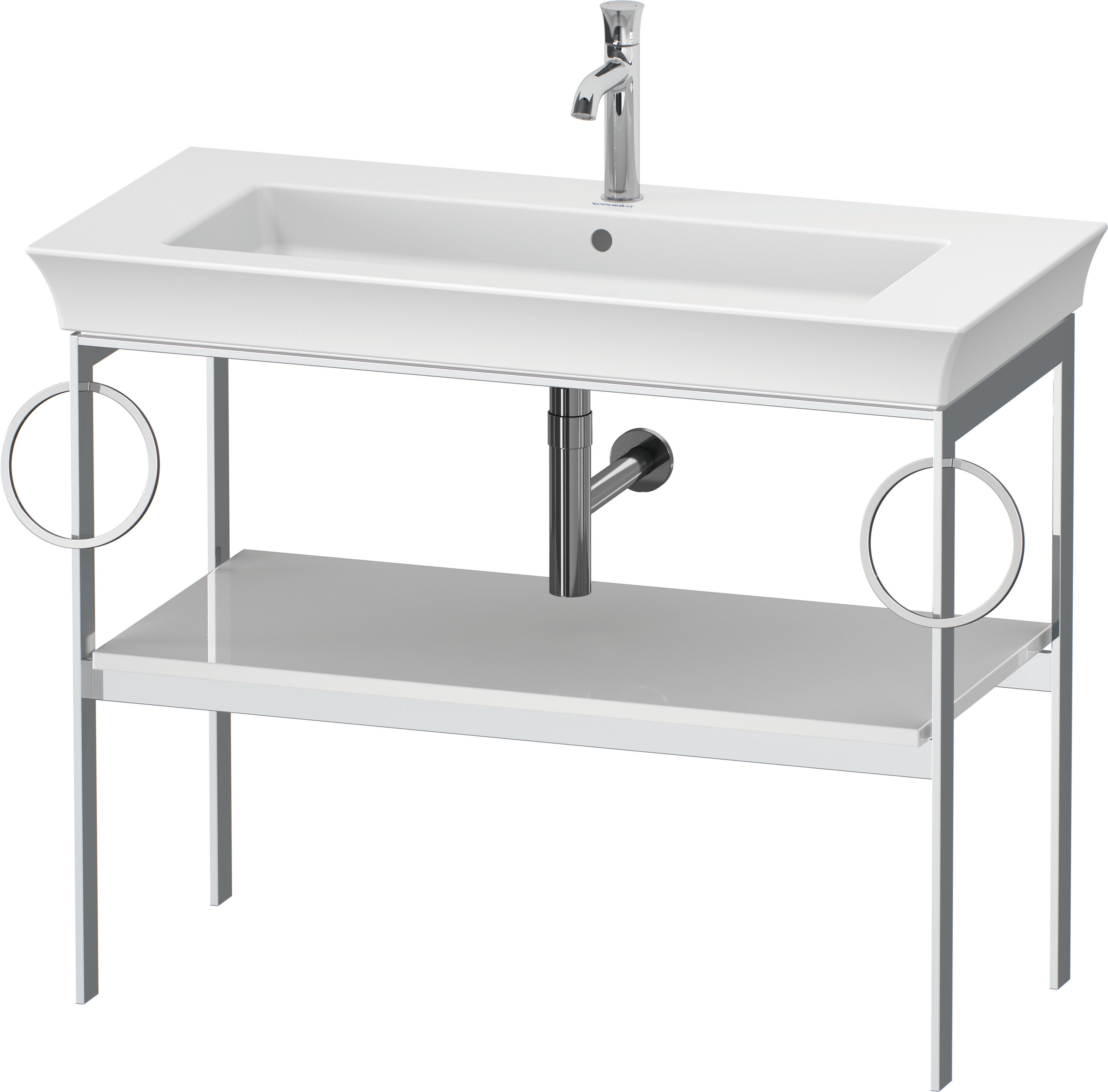Duravit Metallkonsole bodenst. White Tulip 760x984x450,2 HH,Weiß Hochglanz