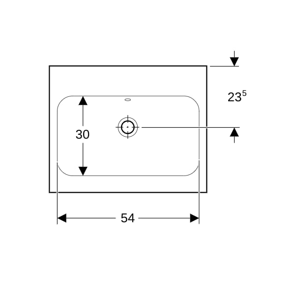 Geberit iCon Light Aufsatzwaschtisch 60x48cm ohne Hahnloch, mit Ül., weiß, KeraTect