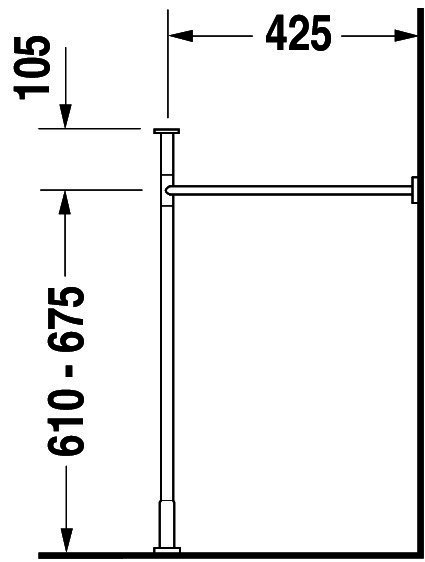 DU Metallkonsole Vero für 045412, höhenverstellbar, chrom