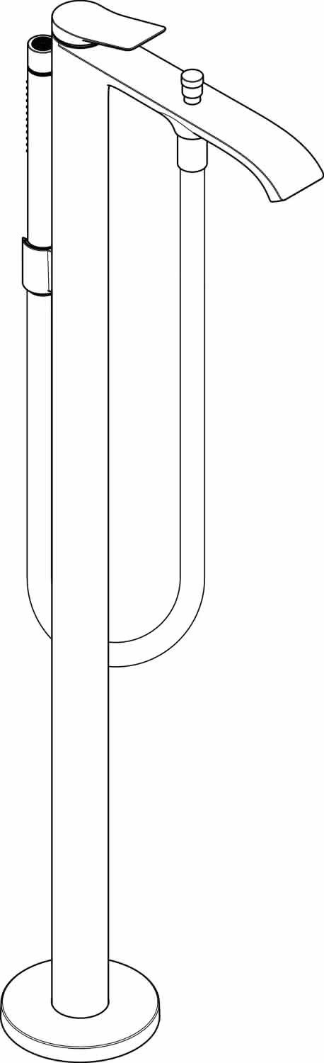 Hansgrohe Wannenmischer Vivenis Fertigset zur Bodenmontage chrom