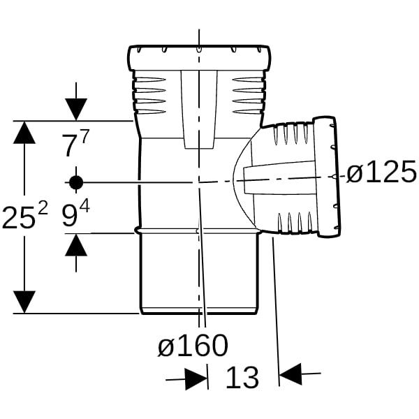 Geberit Silent-Pro Abzweig 87,5Gr d160/125