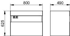KEUCO WUB m.Ausz. Stageline 32862 Sd.u.Bel. 800x625x490mm weiß