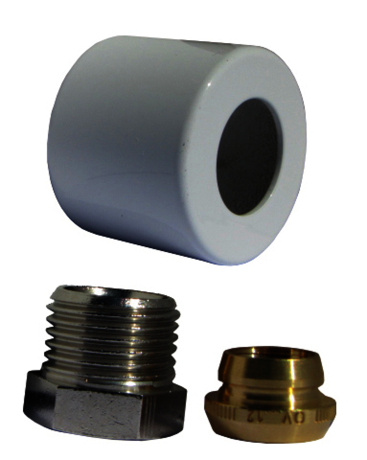 OVENTROP-Klemmringverschraubungs-Set für "Baureihe E", 1/2"x15mm, weiß