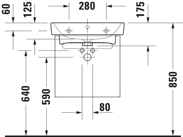 DU WT/MWT 550mm, Duravit No.1 weiß, mit ÜL, mit HLB