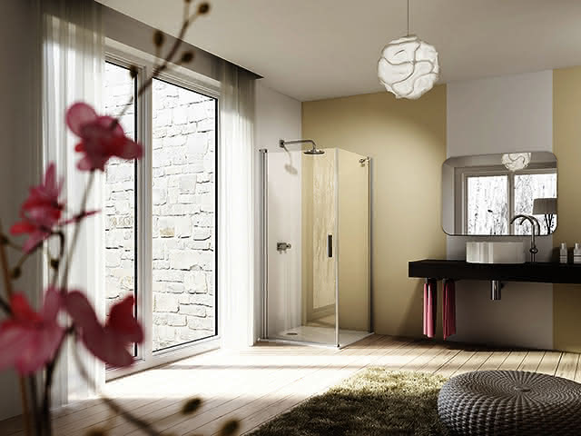 Hüppe Design elegance Seitenwand f.S-Tür 900x1750mm 8E1018 087 321 silber/klar