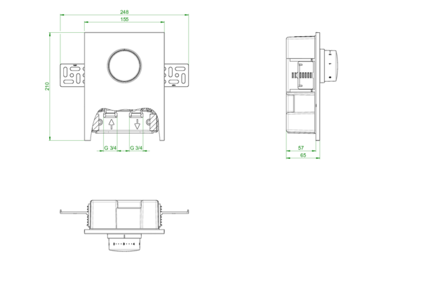 OVENTROP-Unibox E BV Bypass, geschlossen, weiß