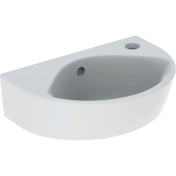 Geberit Renova HWB, verk. Ausladung 36x25cm, m. Hahnloch rechts, m.Ül., weiß
