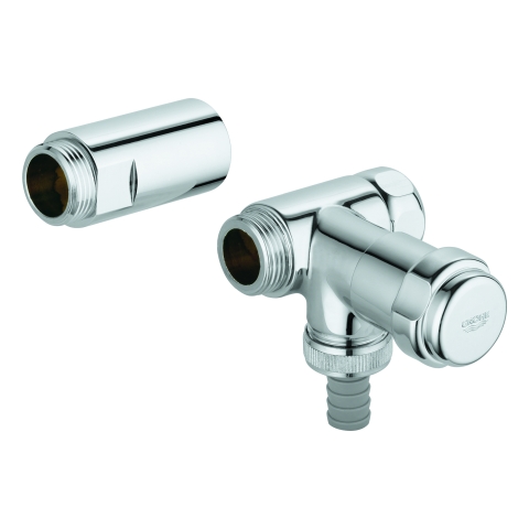 GROHE WAS-Ventil Batt. 41043 Design-Gr. DN20 Anschluss rechts für 1/2" chrom