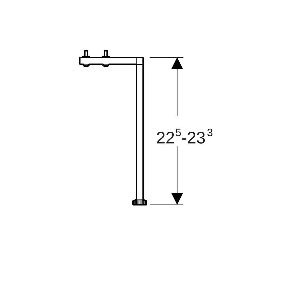 Geberit Set Füße schmal (2 St.), H:22,5cm lava / pulverbeschichtet matt