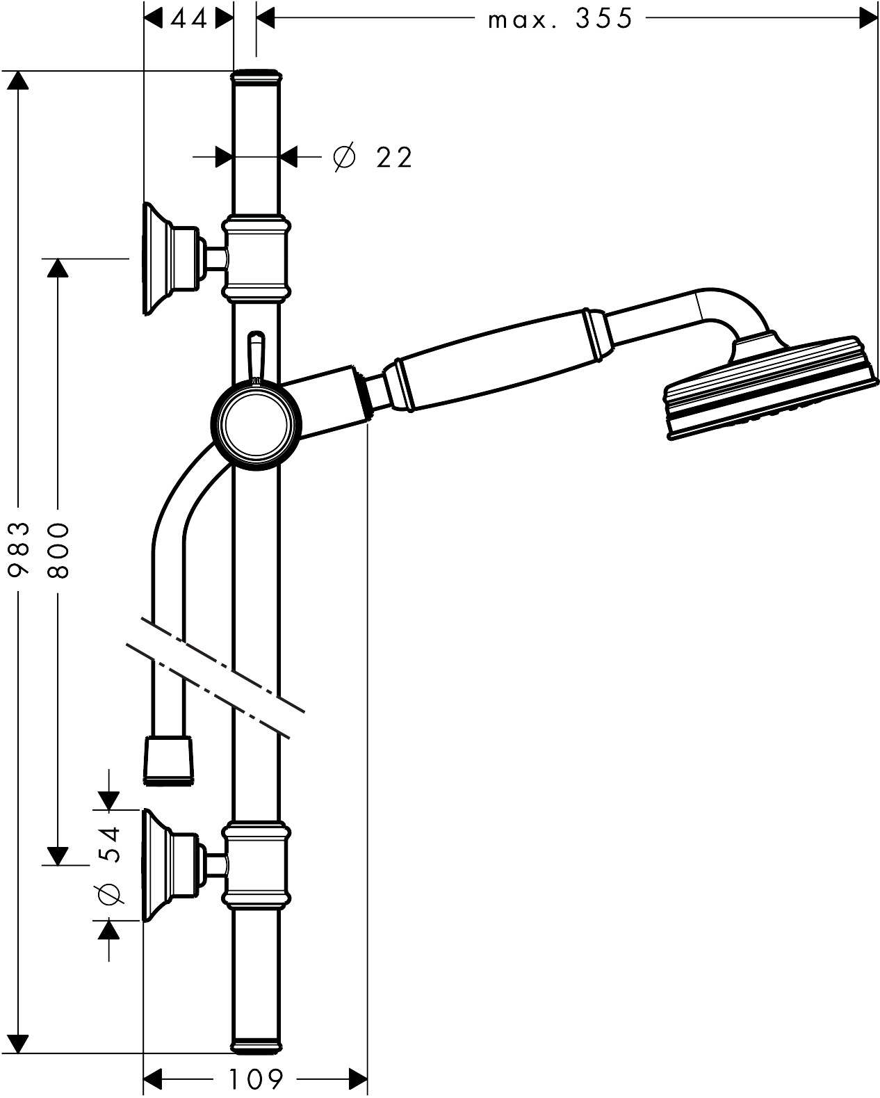 Hansgrohe Brausenset Axor Montreux chrom