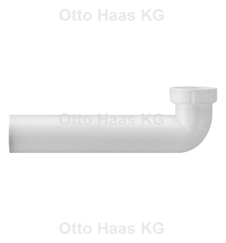 HAAS PP Ablaufbogen 1 1/2 240 mm,  90, weiss mit Mutter und Flachdichtung DN 40