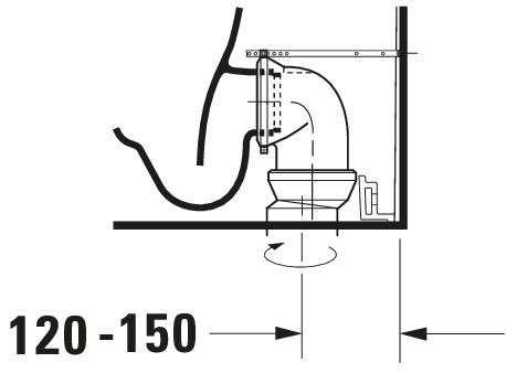 Duravit Stand-WC Kombi Darling New 630 mm Tiefspüler,f.SPK,Abg.Vario,weiß,HYG