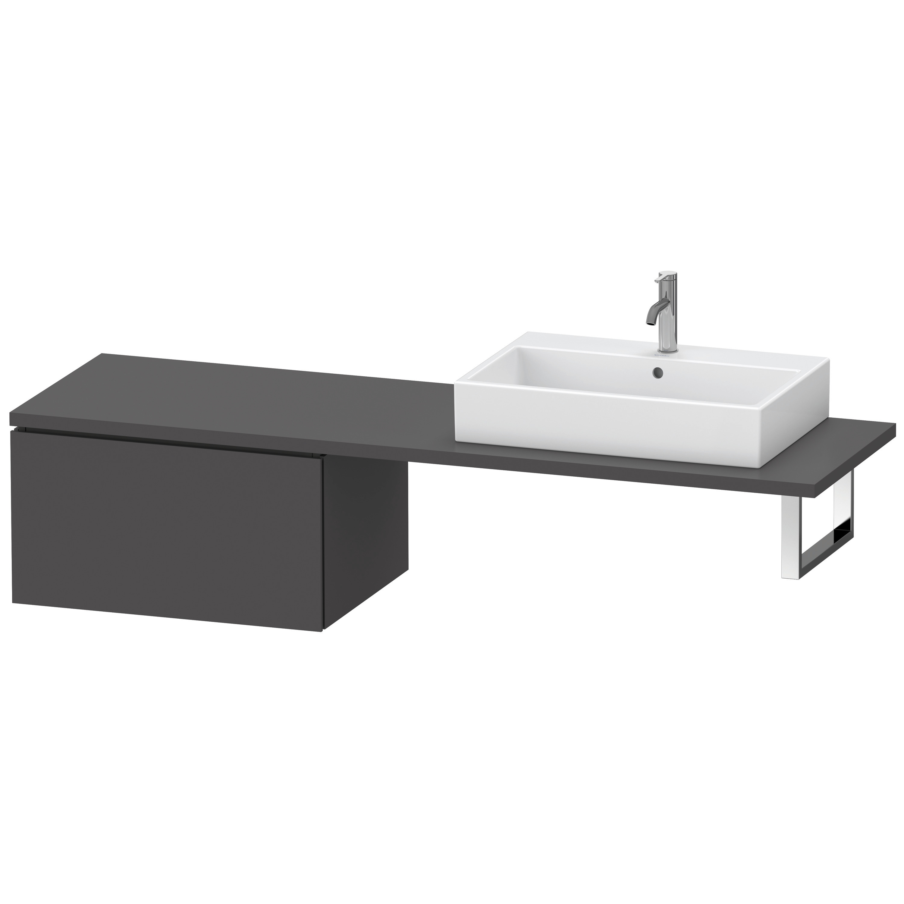 Duravit US f.Kons.Comp. L-Cube400x720x547mm 1 Ausz.graphit matt