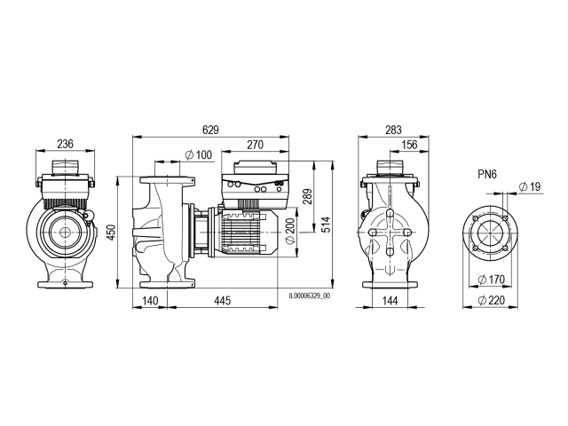 BIRAL Inline-Pumpe VivarA M 100-16 450 PN6