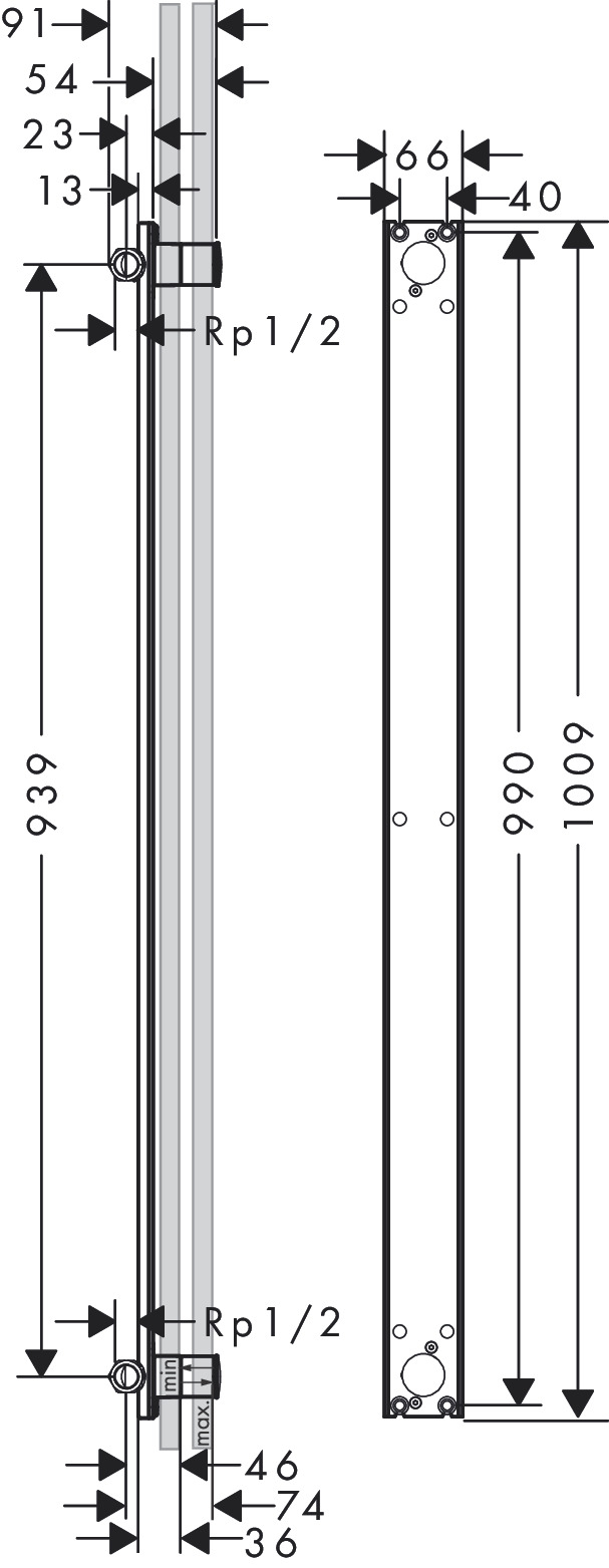 Hansgrohe Grundkörper FixFit für Showerpipe Axor One