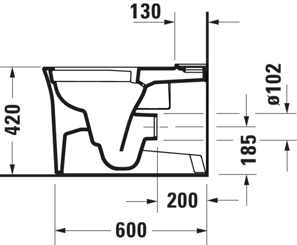 Duravit SWC Kombi White Tulip, 650mm, Weiß rimless, Tiefspüler