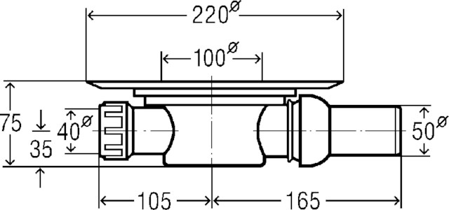 Viega Badablauf 4935.2 40x50 mm (DN50) Kunststoff grau