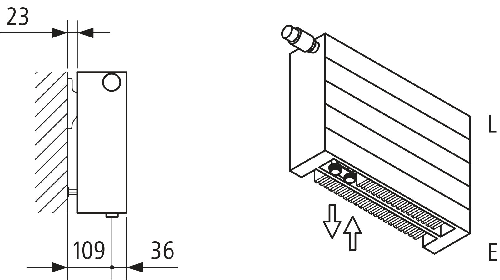 Kermi V-Heizwand HHV T22 BH490x122x700 QN1028, weiß, 6bar,o.Abd.,Ausf. re,L260