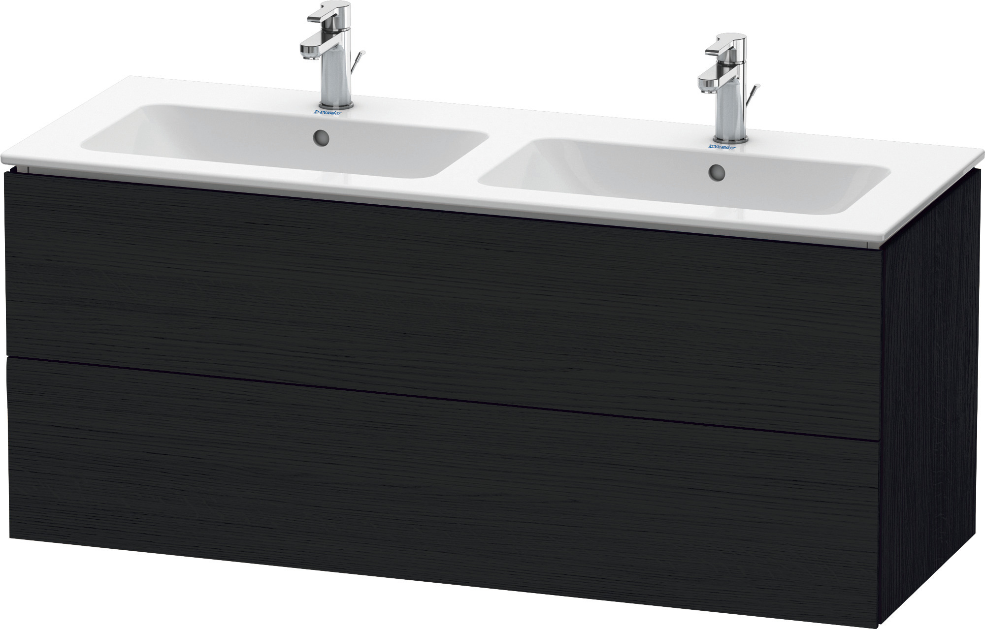 Duravit WTU wandh. L-Cube 481x1290x550mm 2 SchKa, f.233613, Eiche Schwarz