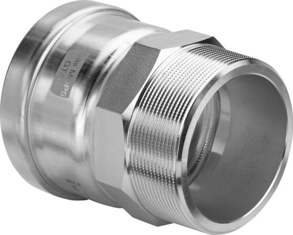 Viega Sanpress Inox G XL-Übergangsstück 0211XL (Gas) in d76,1xR2 1/2 Edelstahl