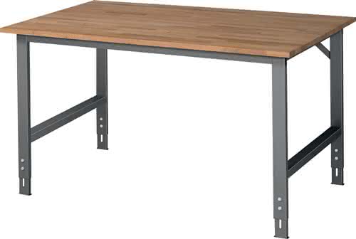 Werktisch B1500xT1000xH760-1080mm Arbeitsplatte Buche Gestell anth.RAU Werktisch B1500xT1000xH760-1080mm Arbeitsplatte Buche Gestell anth.RAU