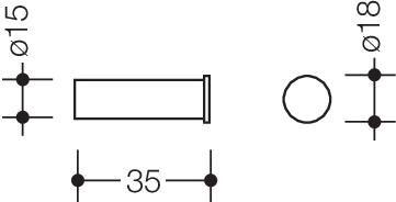 HEWI Einzelhaken Sys 162, T:35mm schw tiefmatt