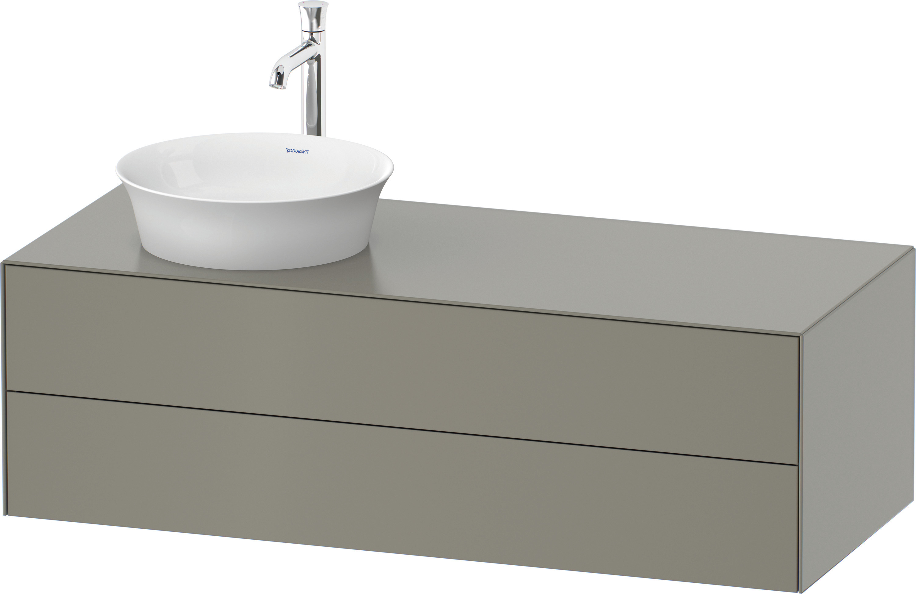 Duravit WTU White Tulip wandh,2 SchKa,B li. 408x1300x550mm, Steingrau Seidenmatt