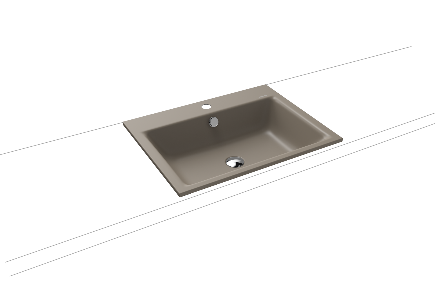 KA WB PURO EINBAUWASCHTISCH Mod.3151,600 x460mm,wg60,PEFF,AD,m. 1HL,mÜL,chr