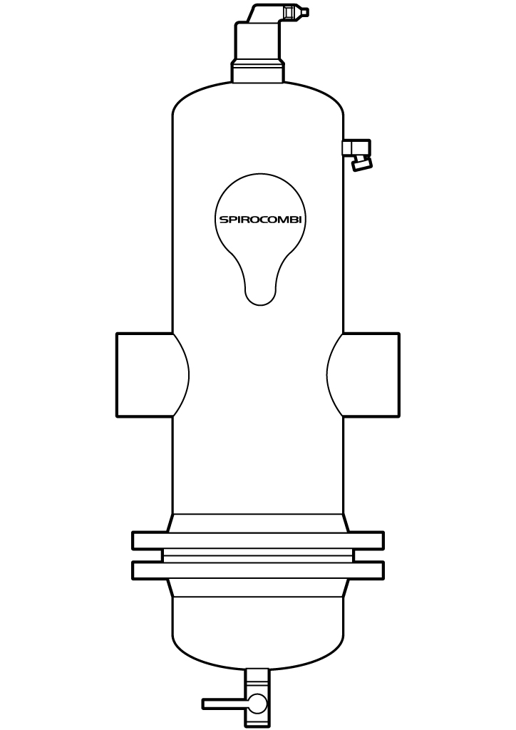 Spirotech Luft- u. Schlammabscheider SpiroCombi DN 100,demont.,Schweißst., 10 bar,110 Gr