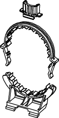 TECEprofil WC-Ablaufbogenhalter komplett, Montage an Traverse unten TECEprofil WC-Ablaufbogenhalter komplett, Montage an Traverse unten