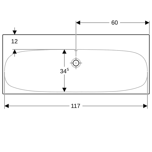 Geberit Acanto Waschtisch 120x48cm einfache Bef., o. Hl., m. Ül., weiß Tect