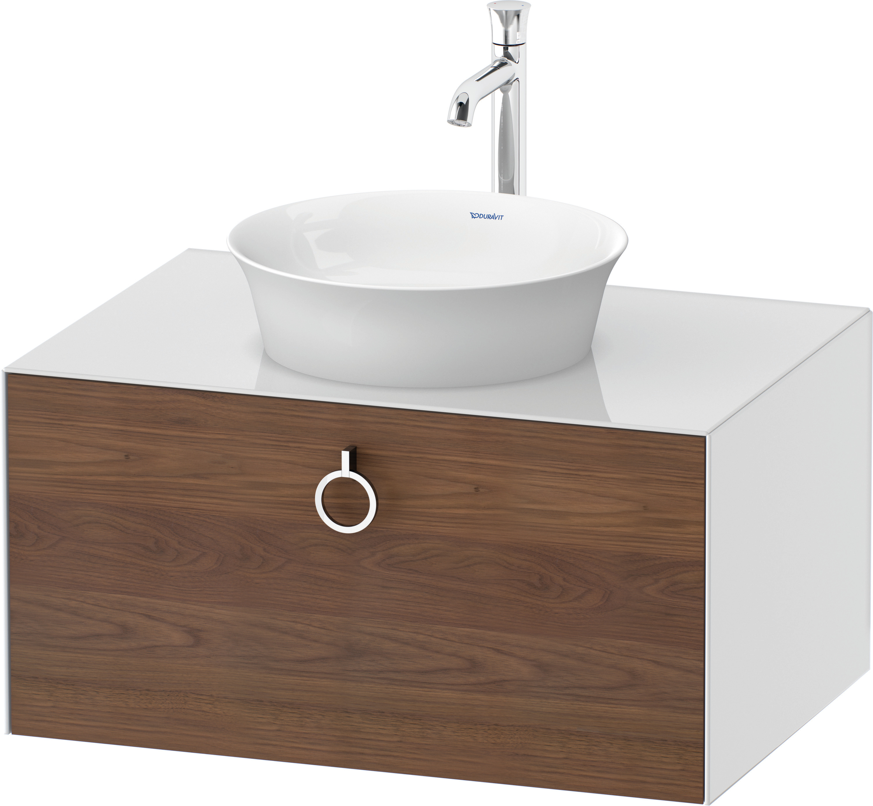 Duravit WTU wandh. White Tulip,1 Ausz.,mit Griff,408x800x550,A.Nussb.M./Weiß HGL