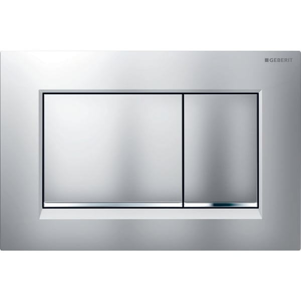 Geberit Sigma30 BetPl., für 2-Mengen-Spülung mattchrom lackiert, Etc. / hgl.verchr. Geberit Sigma30 BetPl., für 2-Mengen-Spülung mattchrom lackiert, Etc. / hgl.verchr.