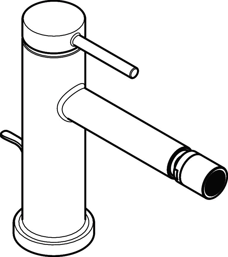 Hansgrohe Bidetmischer Tecturis S mit Zugstangen-Ablaufgarnitur chrom
