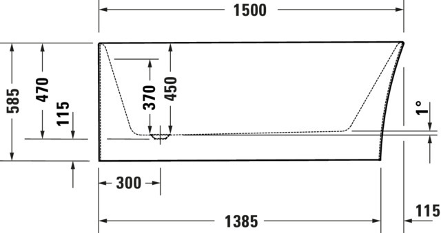 DU DuraSenja BW Ecke links,Weiß,Acryl 1500x750x585 mm, Oval,RS 2,incl.FG u.AÜL