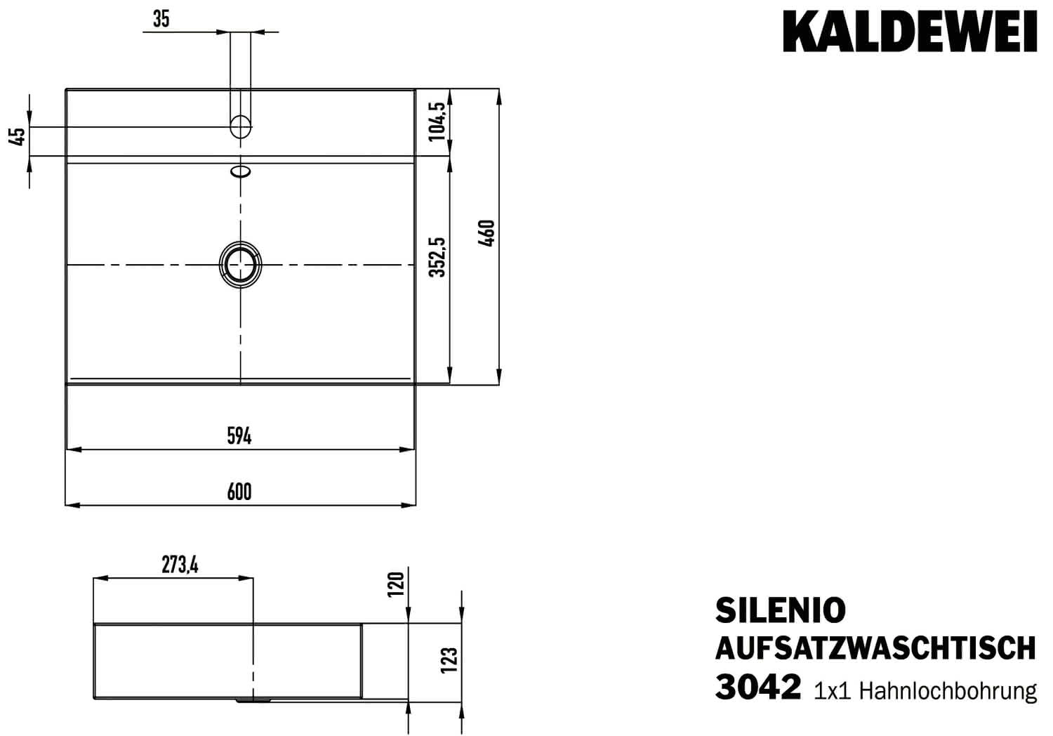 KA WB SILENIO Mod.3042,600x460mm,alpwe, PEFF,AD,m. 1HL,oÜL
