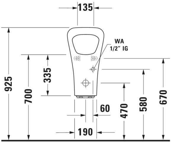 DU Urinal Durastyle, Zulauf von hinten f.Batterieanschluss, o.Fliege, weiß