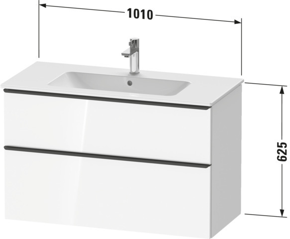 Duravit D-Neo WTU,Ausz:1,Schubk:1,GR:Edelst.G 1010x462x625mm,Wandh,Graphit Matt,Dekor