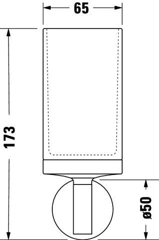 DU Starck T Zahnputzbecher, Chrom, Akzentfarbe: Wß Matt, 65x98x173 , Glas,