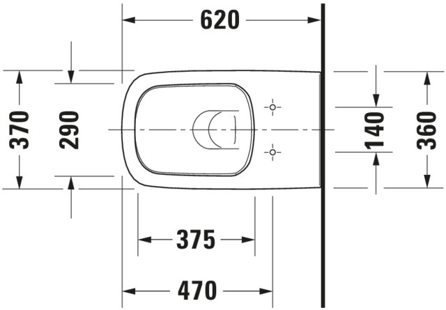 DU Wand-WC DuraStyle 620 mm Tiefspüler, rimless, Durafix, weiß